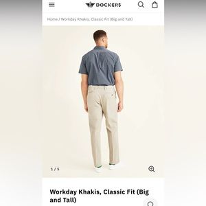 Men’s Dockers Workday Khaki. NWT. Color- Light Khaki. Size 46/30.